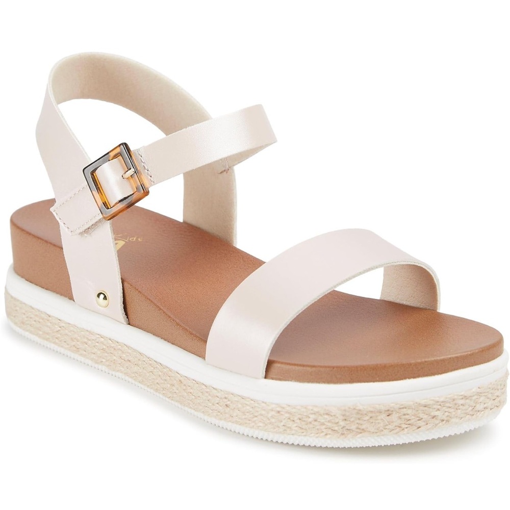 MIA Cream and Brown Espadrille Sandals